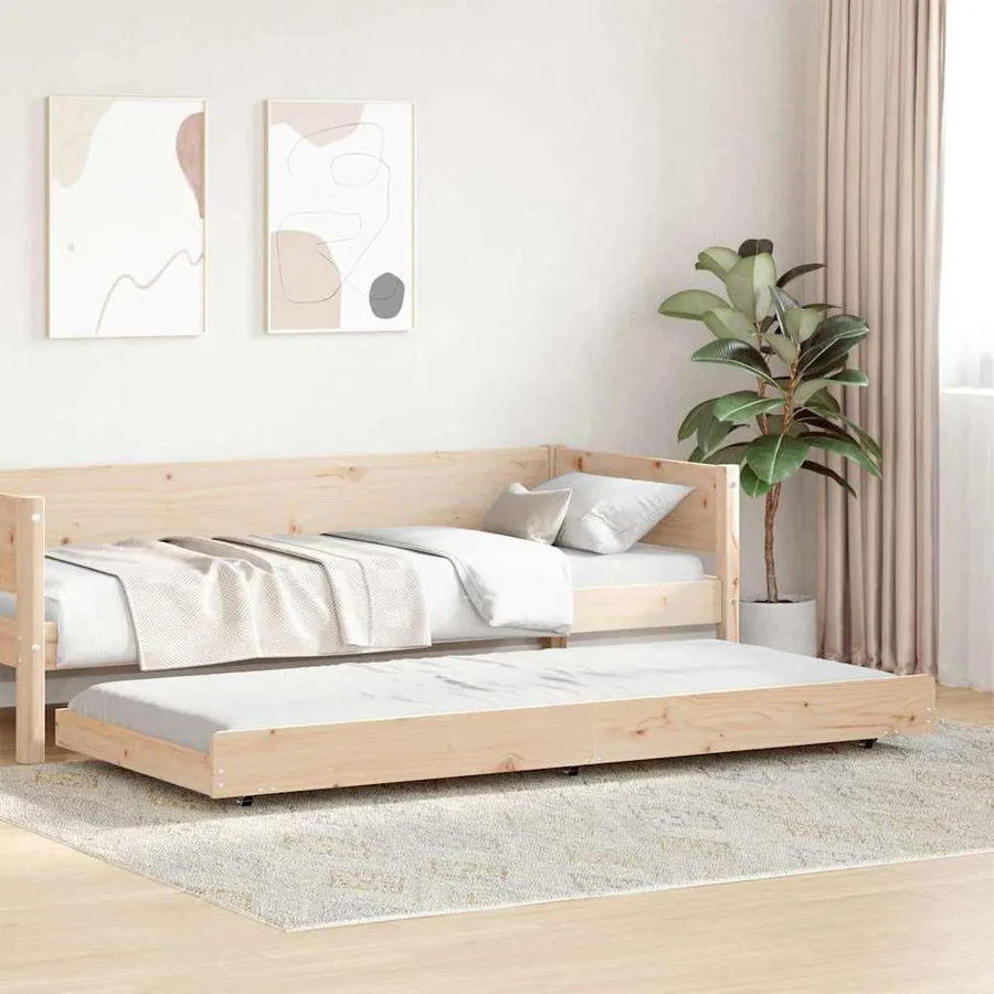 Cadre de lit Naturel 75 x 190 cm Pin massif - 3