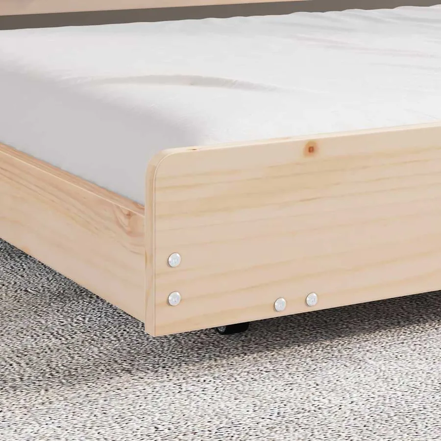 Cadre de lit Naturel 75 x 190 cm Pin massif - 4
