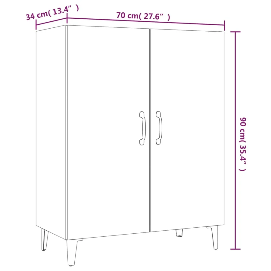 Buffet Chêne sonoma 70x34x90 cm Bois d'ingénierie - 8