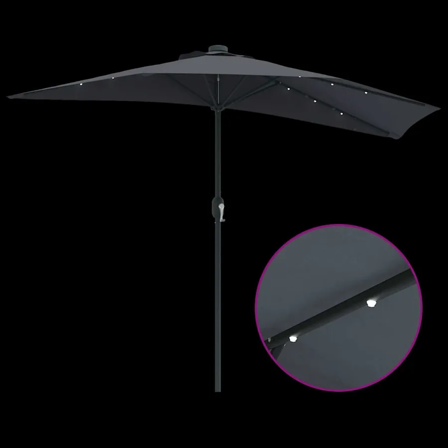 Parasol de jardin Anthracite 294 x 150 x 224 cm - 10