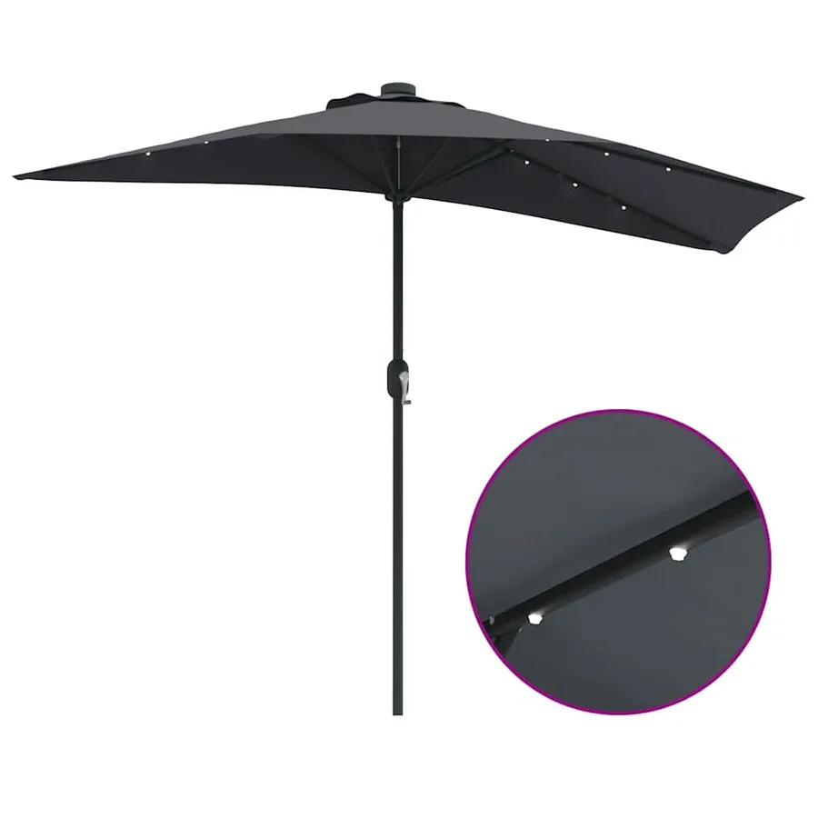 Parasol de jardin Anthracite 294 x 150 x 224 cm - 11