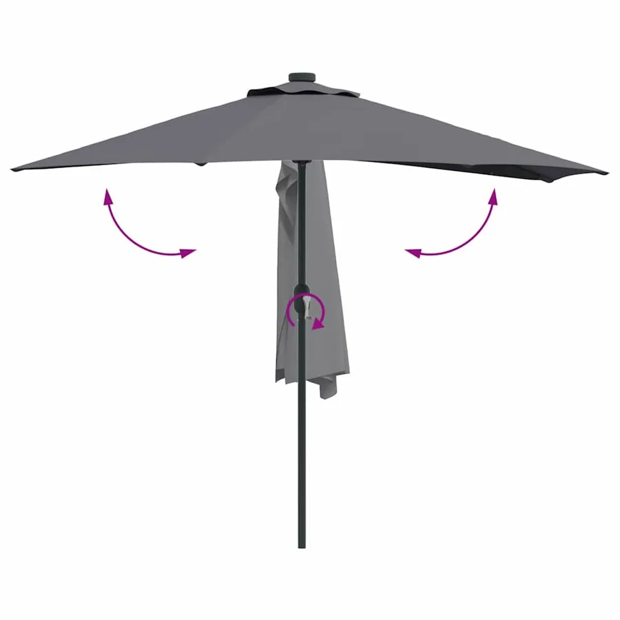 Parasol de jardin Anthracite 294 x 150 x 224 cm - 9