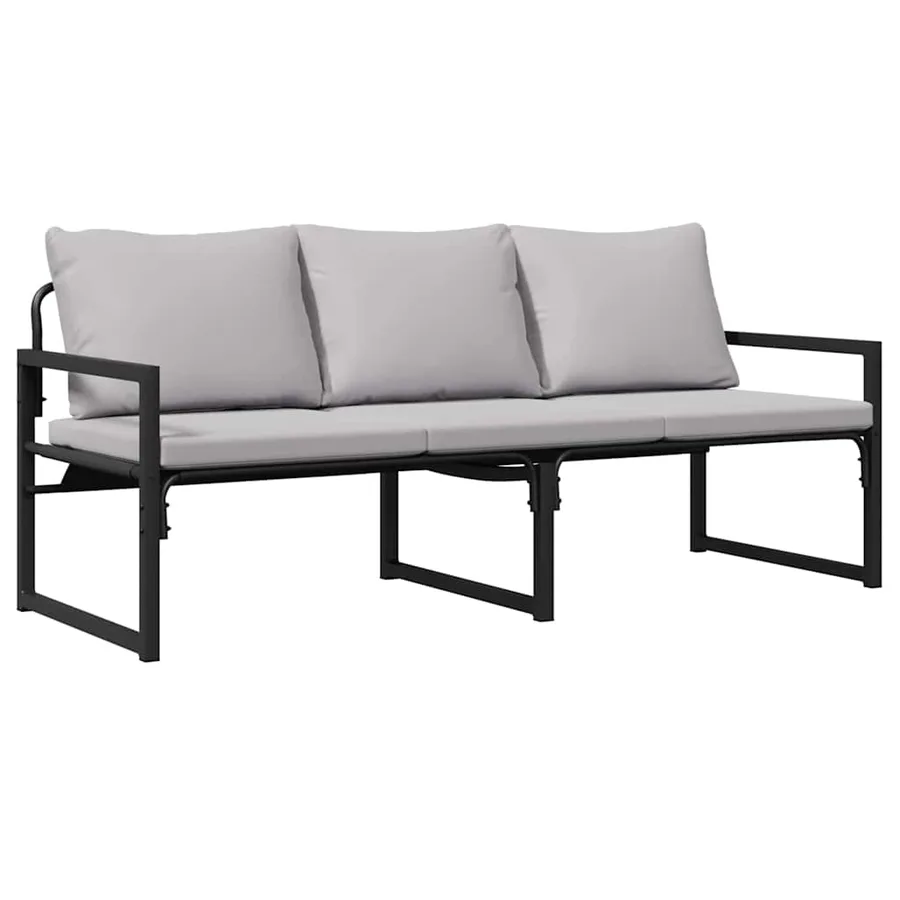 Ensemble de canapé de jardin avec coussin 6 pcs Noir Acier - 5
