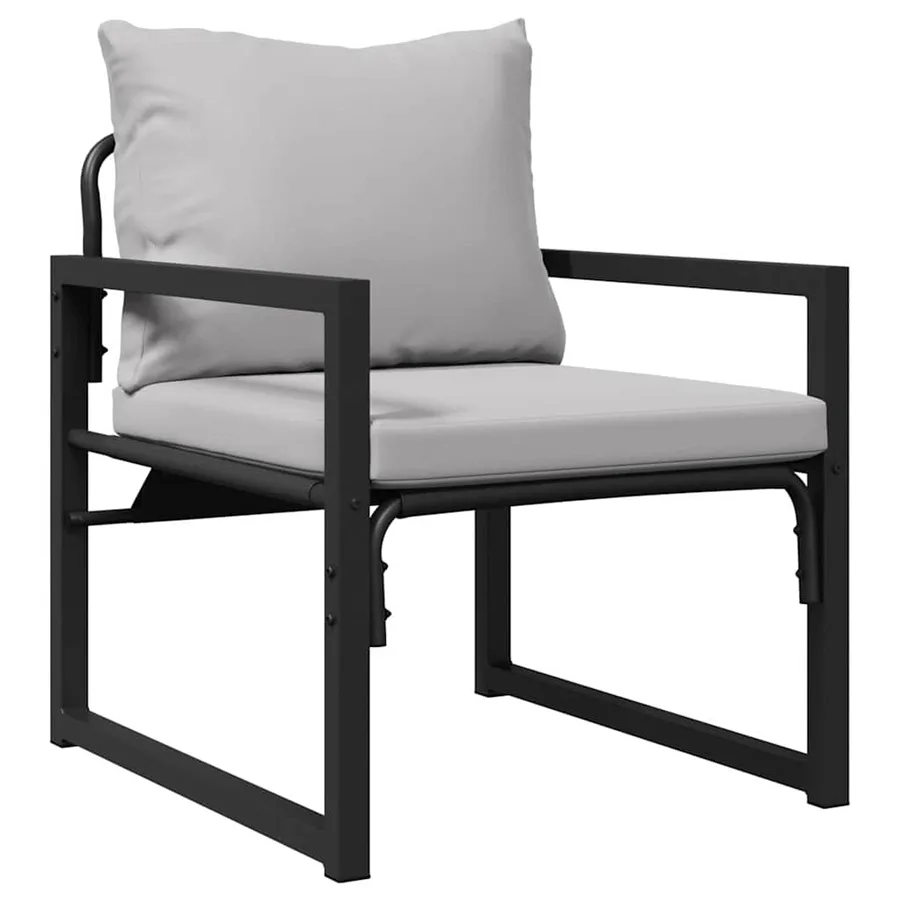 Ensemble de canapé de jardin avec coussin 6 pcs Noir Acier - 7