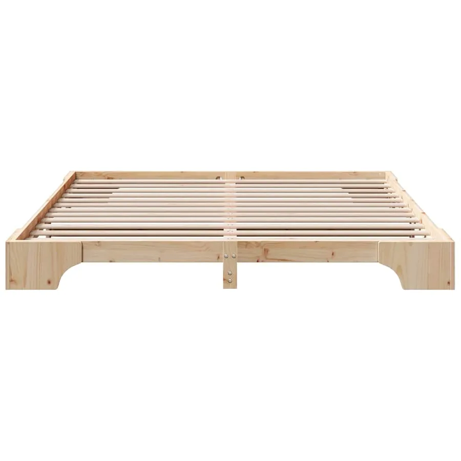 Cadre de lit Naturel 200 x 200 cm Pin massif - 5