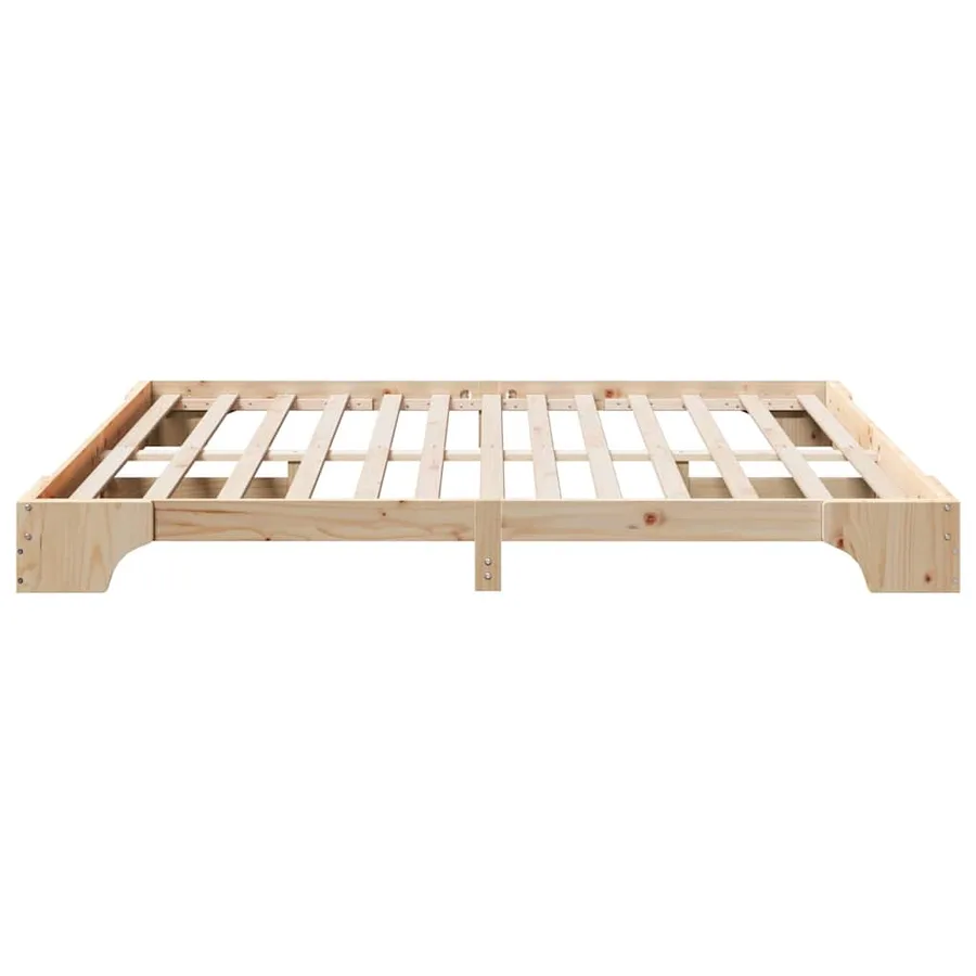 Cadre de lit Naturel 200 x 200 cm Pin massif - 6