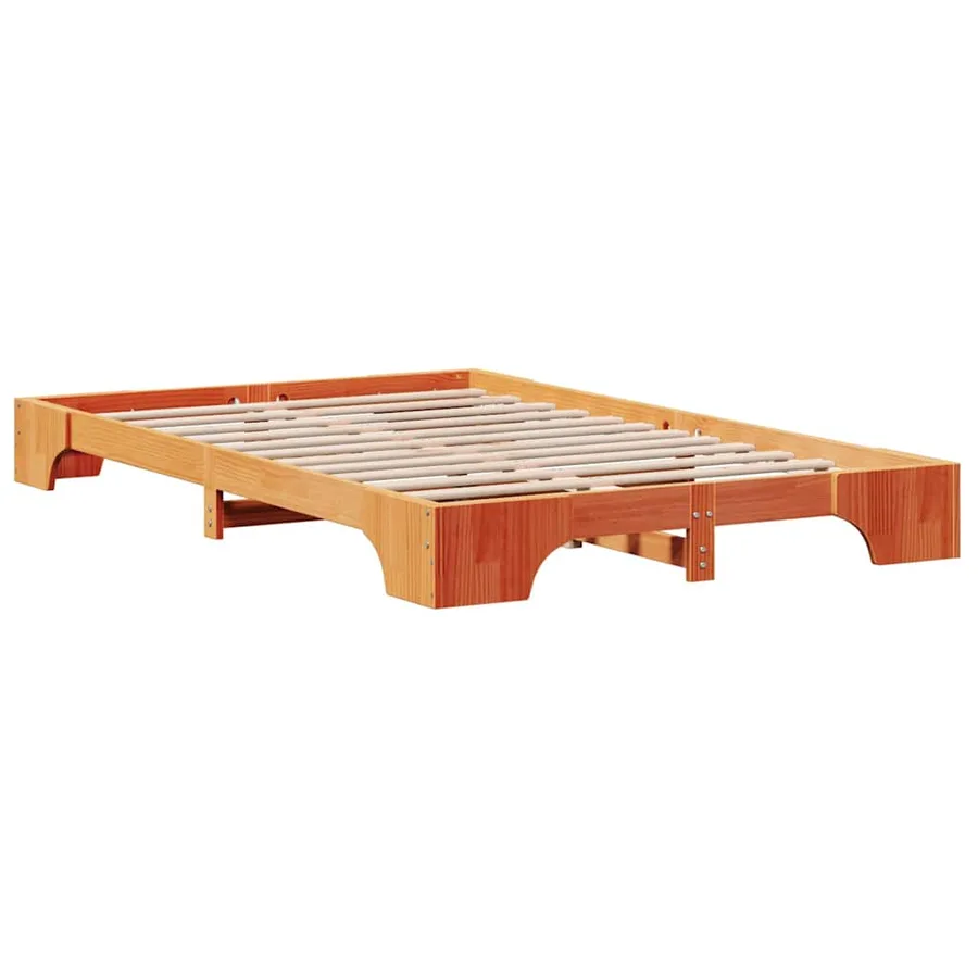 Cadre de lit Brun cire 120 x 190 cm Pin massif - 4