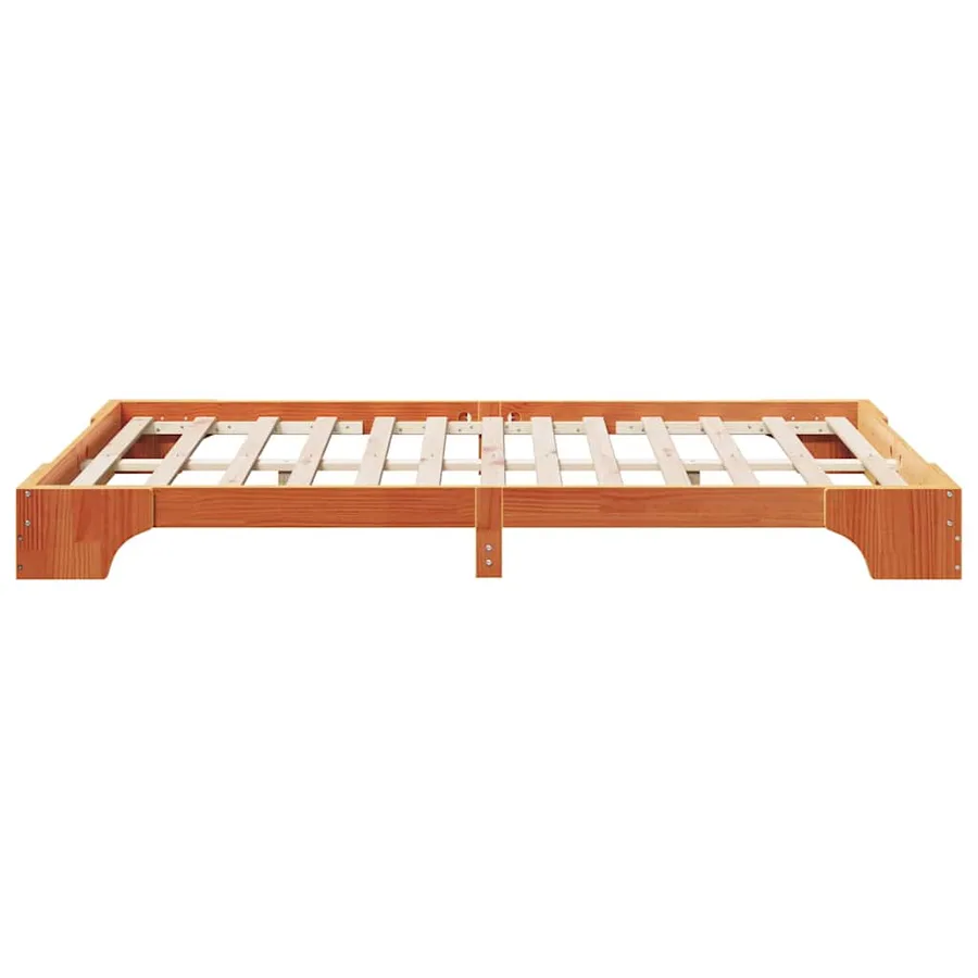 Cadre de lit Brun cire 120 x 190 cm Pin massif - 6
