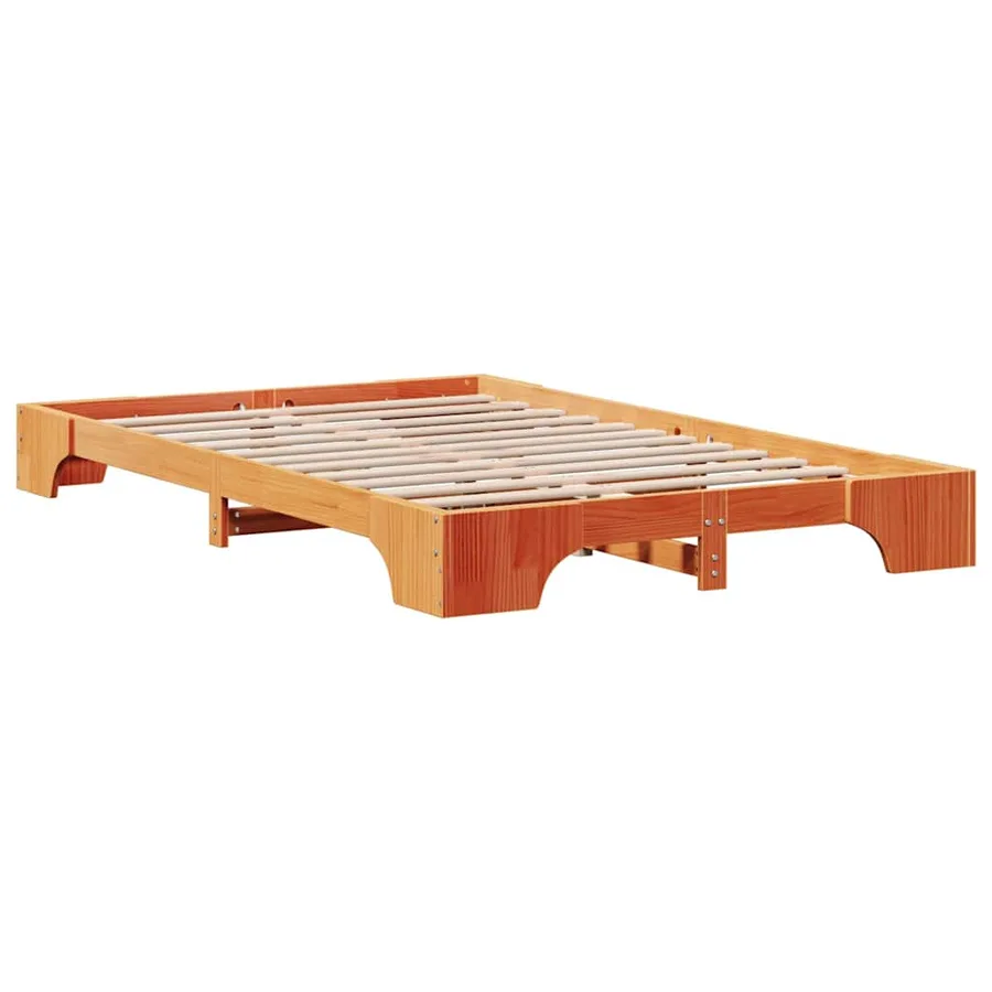 Cadre de lit Brun cire 120 x 190 cm Pin massif - 7