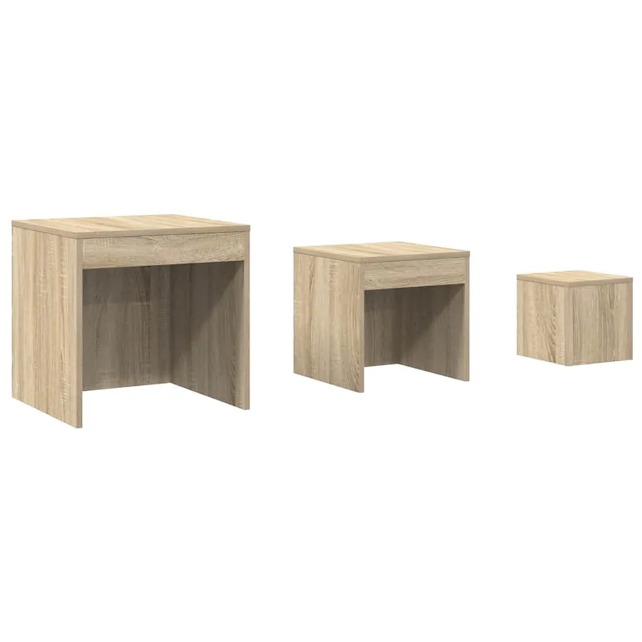Tables gigognes 3 pcs Chêne sonoma Aggloméré - 2