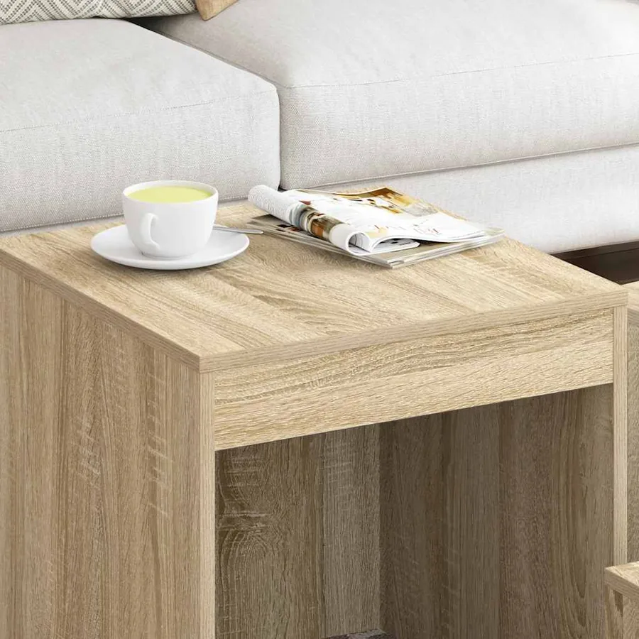 Tables gigognes 3 pcs Chêne sonoma Aggloméré - 3