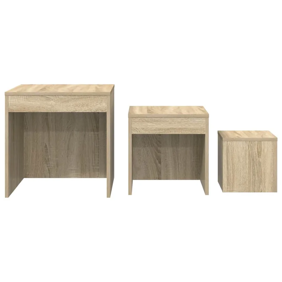 Tables gigognes 3 pcs Chêne sonoma Aggloméré - 5