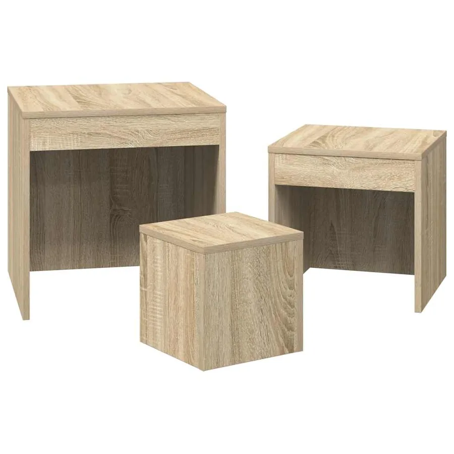Tables gigognes 3 pcs Chêne sonoma Aggloméré - 6