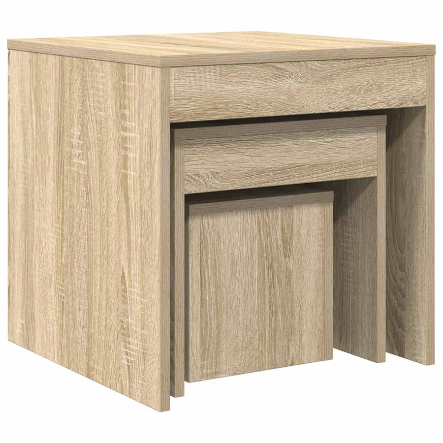 Tables gigognes 3 pcs Chêne sonoma Aggloméré - 7