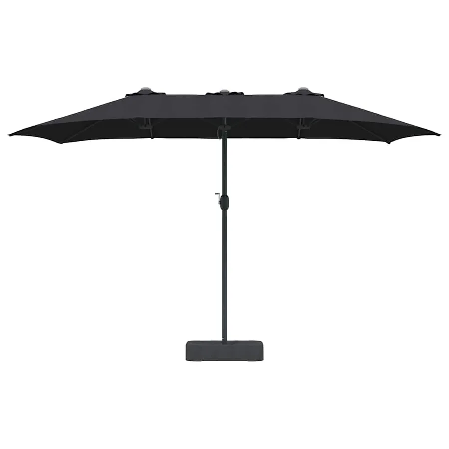 Parasol de jardin Noir 385 x 209 x 244 cm Polyester et Acier - 4