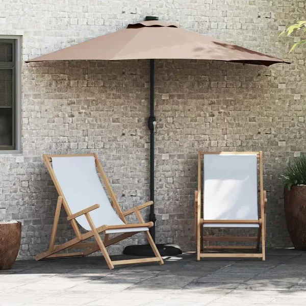 Parasol de jardin Taupe 294 x 150 x 223 cm Polyester et Acier
