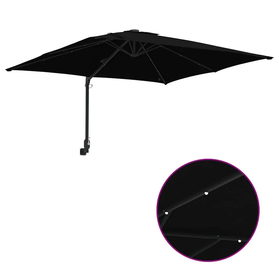Parasol de jardin Noir 248,5 x 247,5 x 160 cm - 10