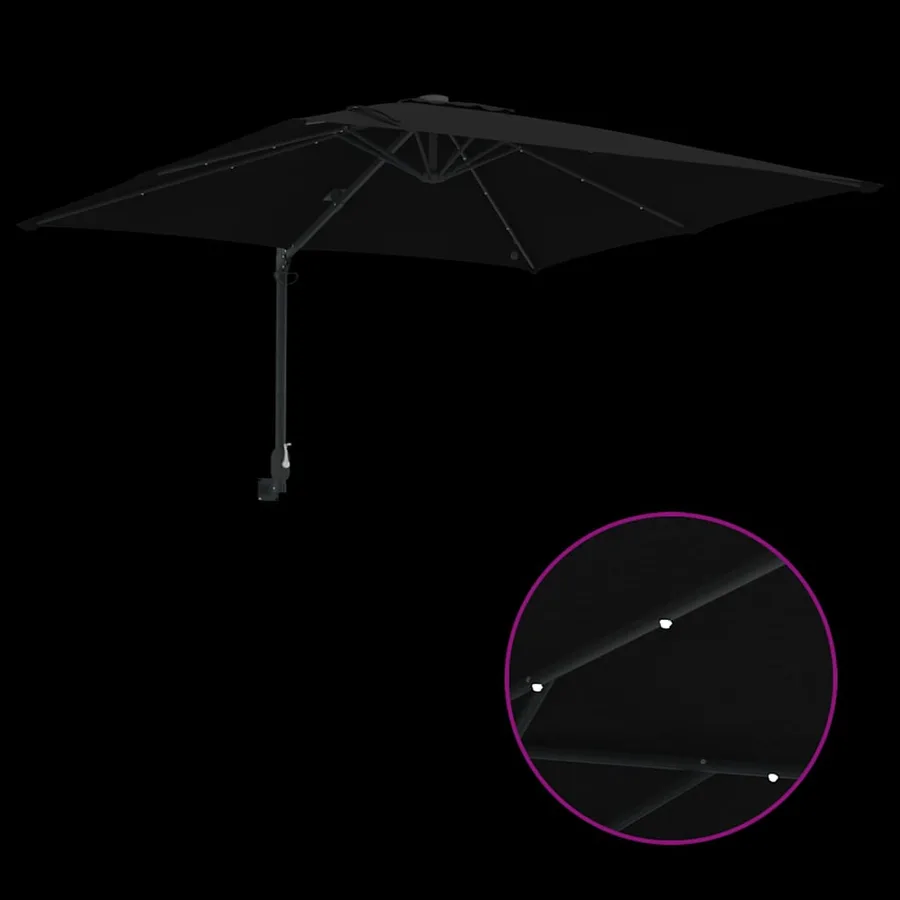 Parasol de jardin Noir 248,5 x 247,5 x 160 cm - 9