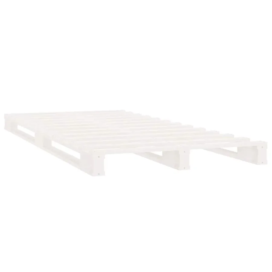 Lit de palette blanc 100x200 cm bois de pin massif - 4