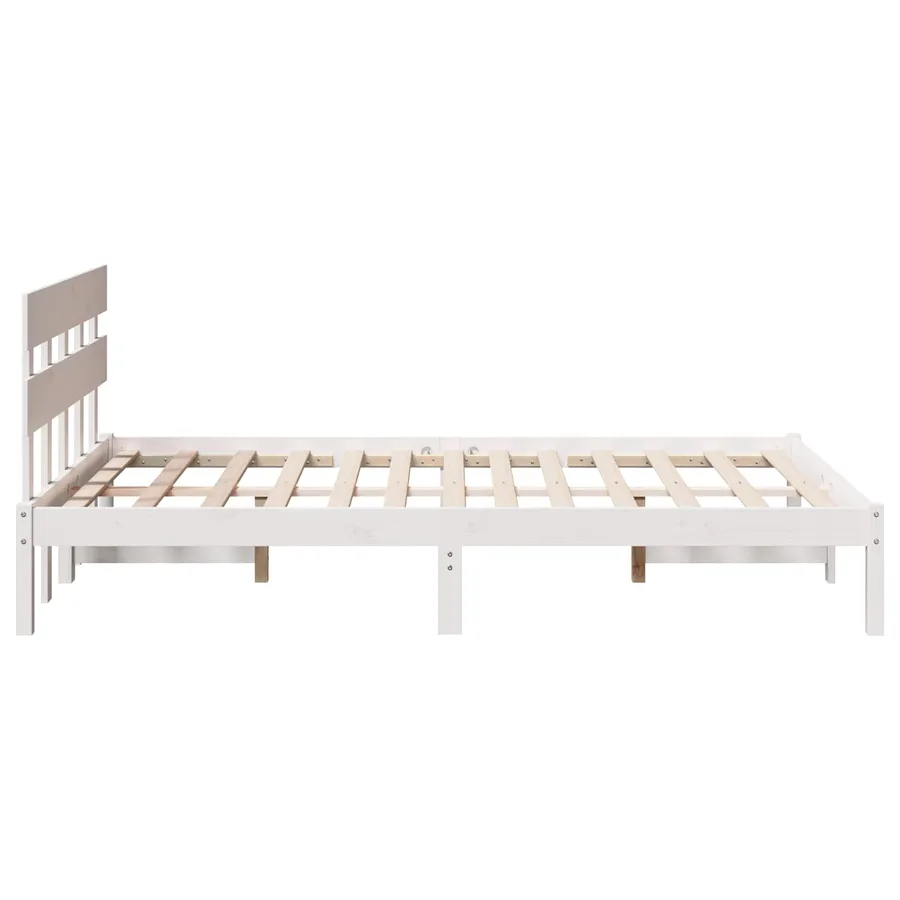 Cadre de lit Blanc 120 x 200 cm Bois de pin massif - 5