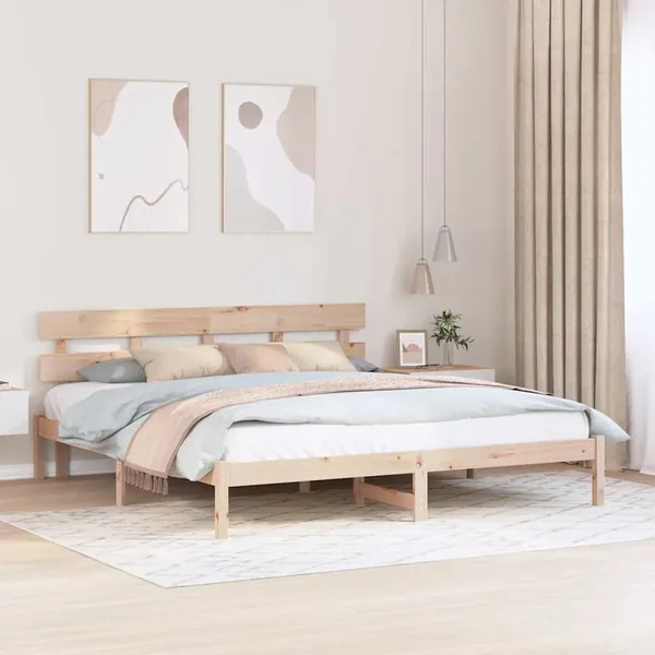 Cadre de lit Marron 180 x 200 cm Bois de pin massif