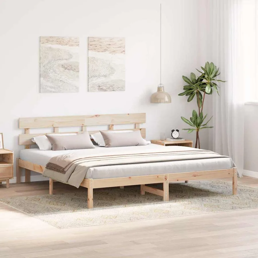 Cadre de lit Marron 180 x 200 cm Bois de pin massif - 3