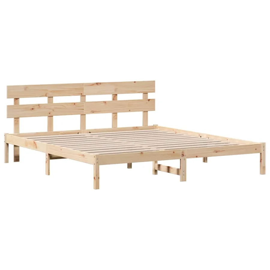 Cadre de lit Marron 180 x 200 cm Bois de pin massif - 4