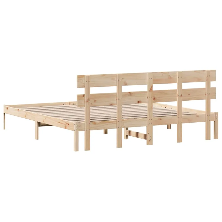 Cadre de lit Marron 180 x 200 cm Bois de pin massif - 7