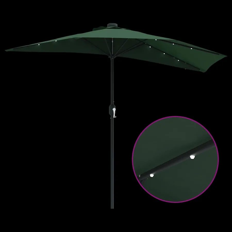 Parasol de jardin Vert 294 x 150 x 223 cm Polyester et Acier - 8