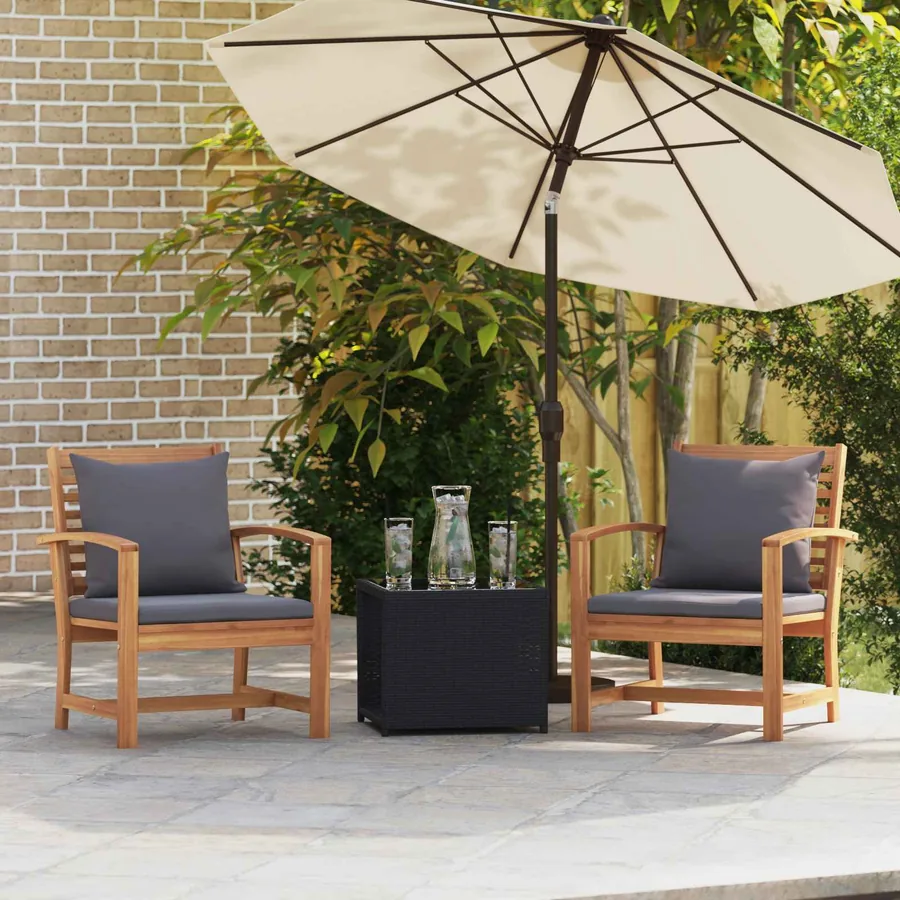 Chaise 2 Pièce Brun et gris foncé 65 x 60 x 76,5 cm