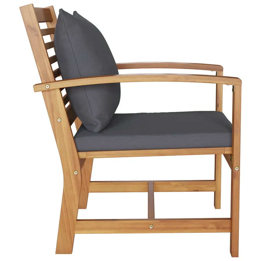 Chaise 2 Pièce Brun et gris foncé 65 x 60 x 76,5 cm - 7