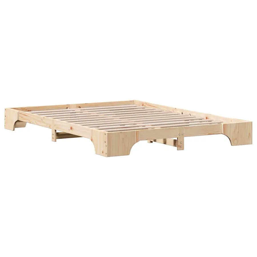 Cadre de lit Naturel 140 x 200 cm Pin massif - 4