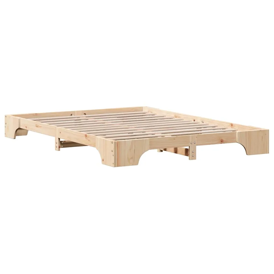 Cadre de lit Naturel 140 x 200 cm Pin massif - 7