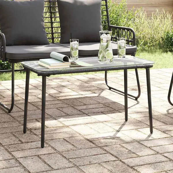 Table de Jardin Noir 80 x 40 x 45 cm polyrotin