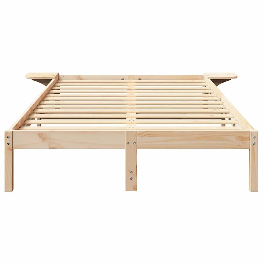 Cadre de lit Naturel 135 x 190 cm Pin massif - 5