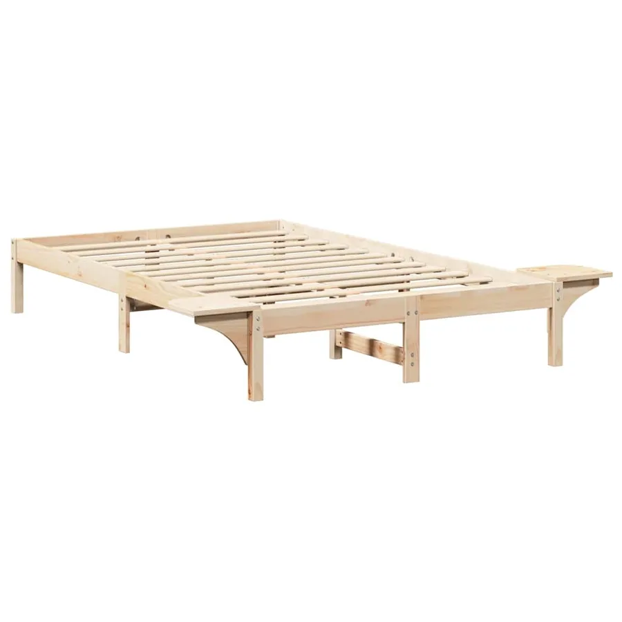 Cadre de lit Naturel 135 x 190 cm Pin massif - 7