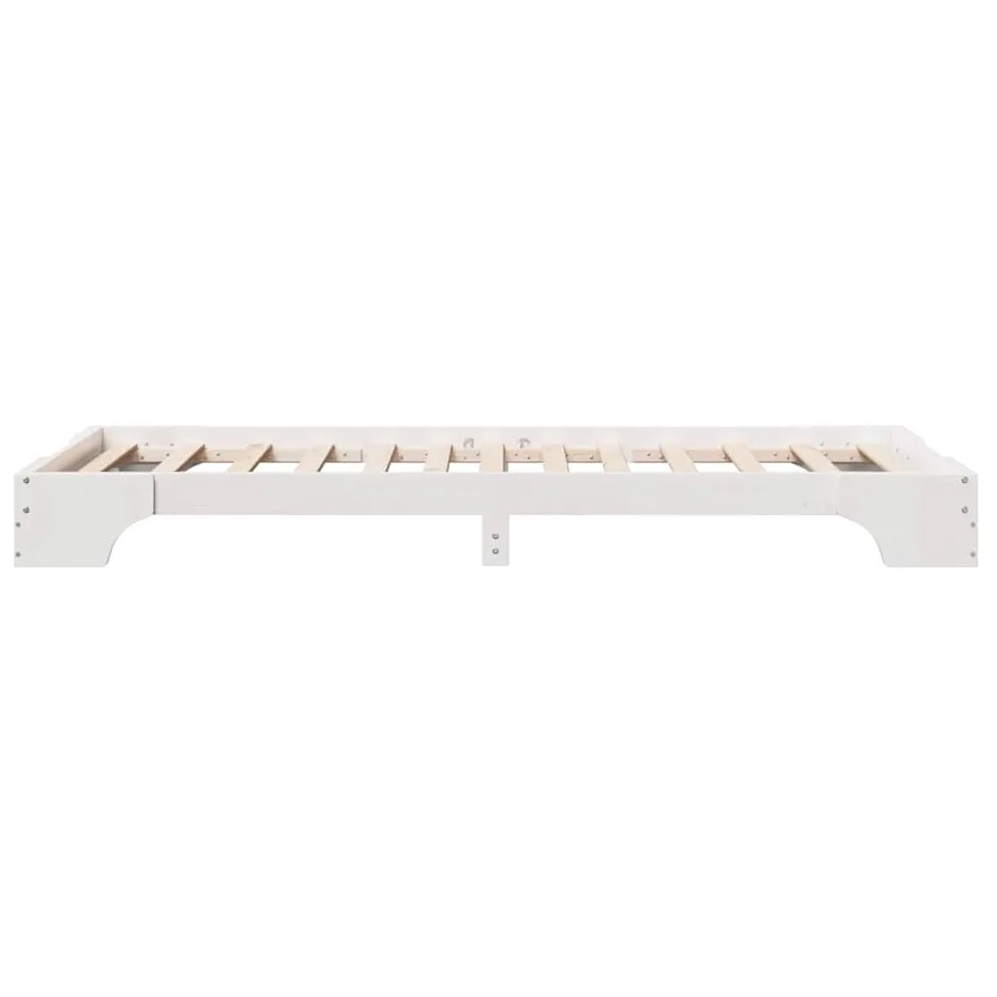 Cadre de lit Blanc 75 x 190 cm Pin massif - 6