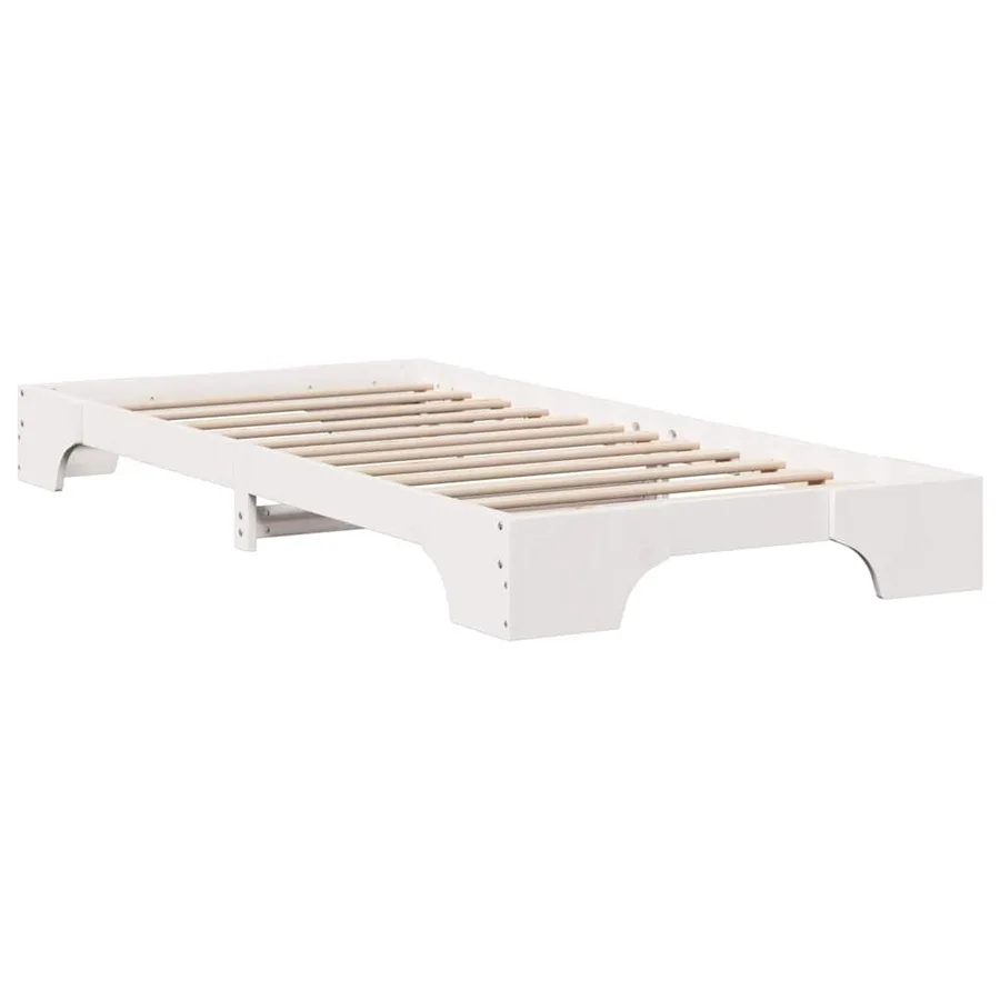 Cadre de lit Blanc 75 x 190 cm Pin massif - 7