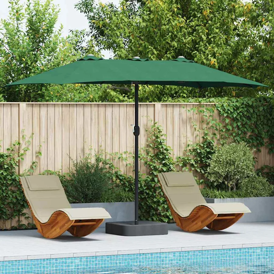Parasol de jardin Vert 385 x 209 x 244 cm Polyester et Acier