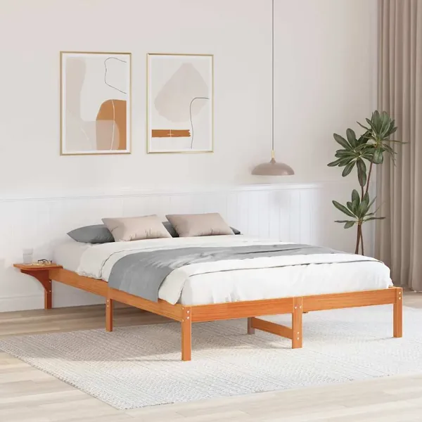 Cadre de lit Brun cire 140 x 200 cm Pin massif