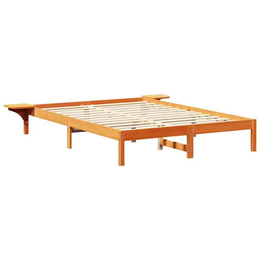 Cadre de lit Brun cire 140 x 200 cm Pin massif - 4