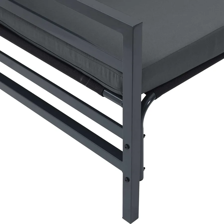 Ensemble de canapé de jardin avec coussin 9 pcs Noir Acier - 8