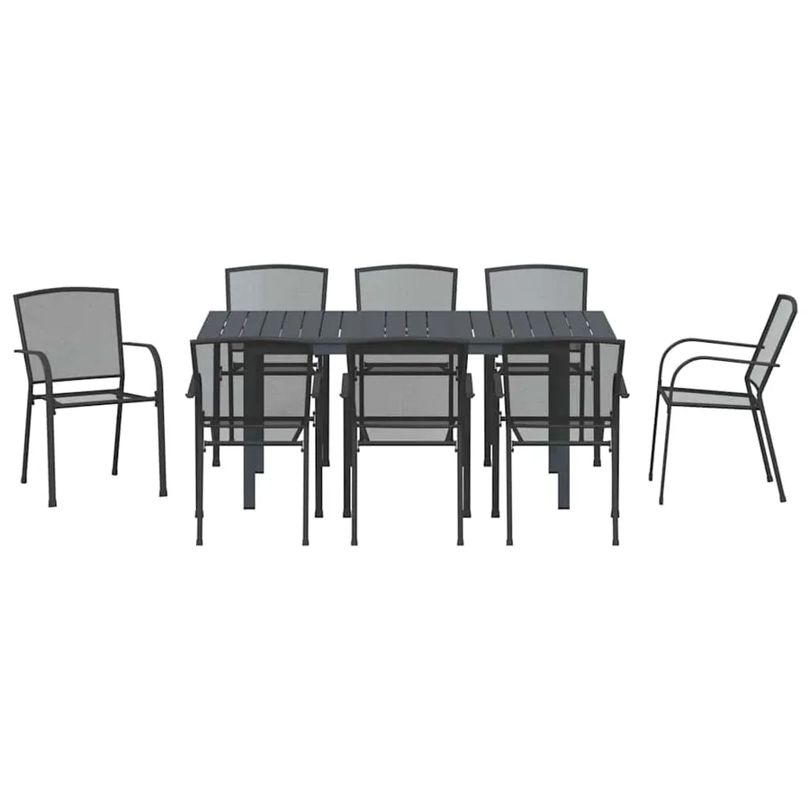 Ensemble de salle à manger pour jardin 9 pcs Anthracite - 7