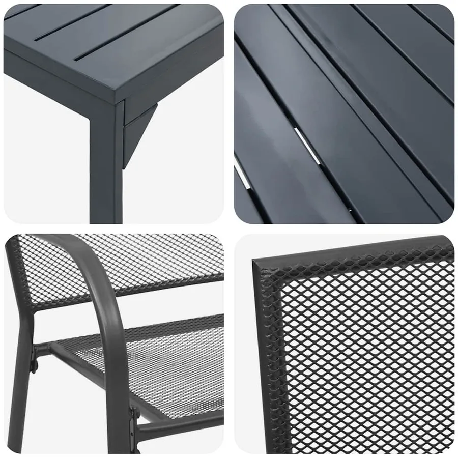Ensemble de salle à manger pour jardin 9 pcs Anthracite - 9