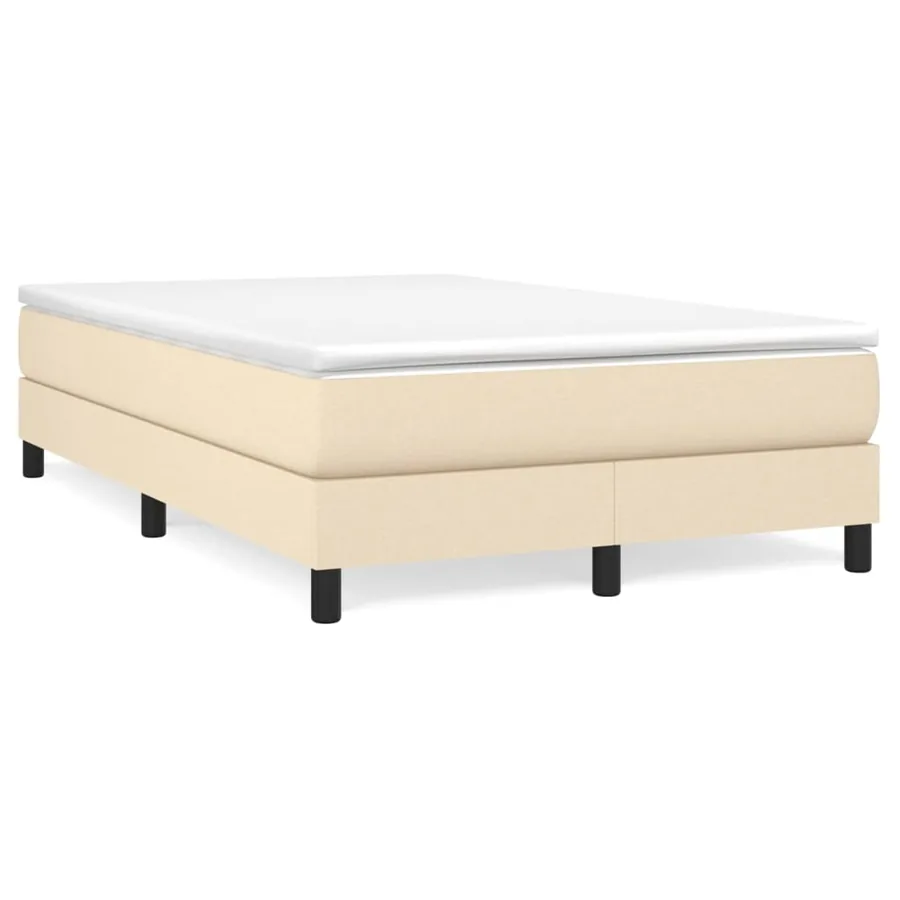 Sommier à lattes de lit avec matelas Crème 120x200 cm Tissu - 2