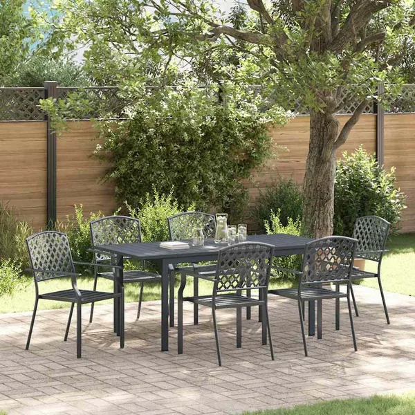 Ensemble de salle à manger pour jardin 7 pcs Anthracite