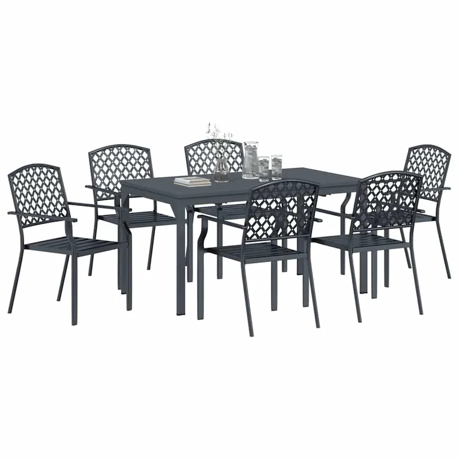 Ensemble de salle à manger pour jardin 7 pcs Anthracite - 3