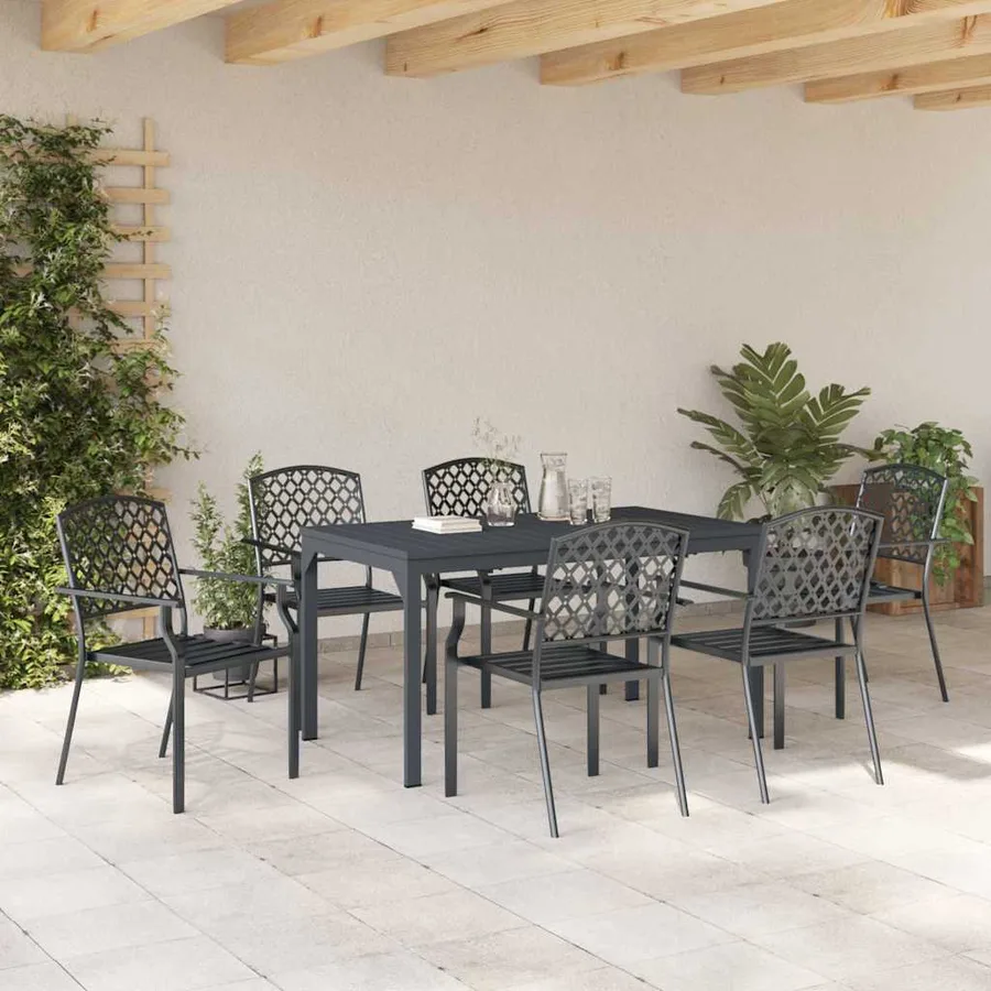 Ensemble de salle à manger pour jardin 7 pcs Anthracite - 4