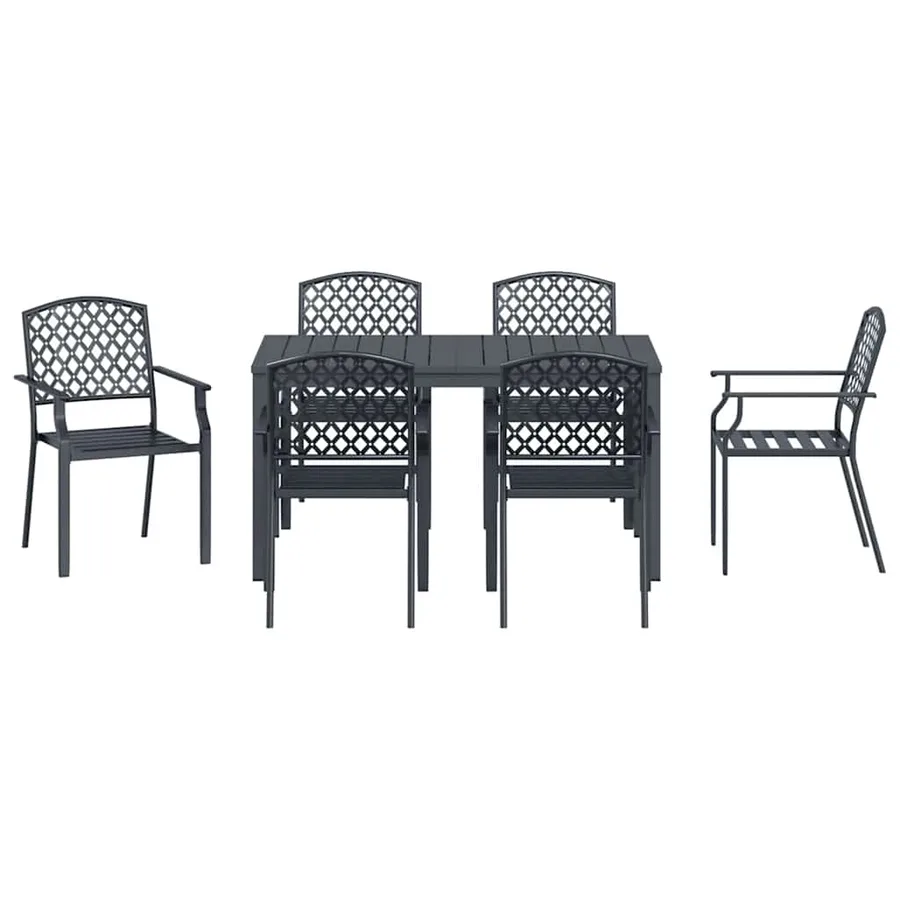 Ensemble de salle à manger pour jardin 7 pcs Anthracite - 7