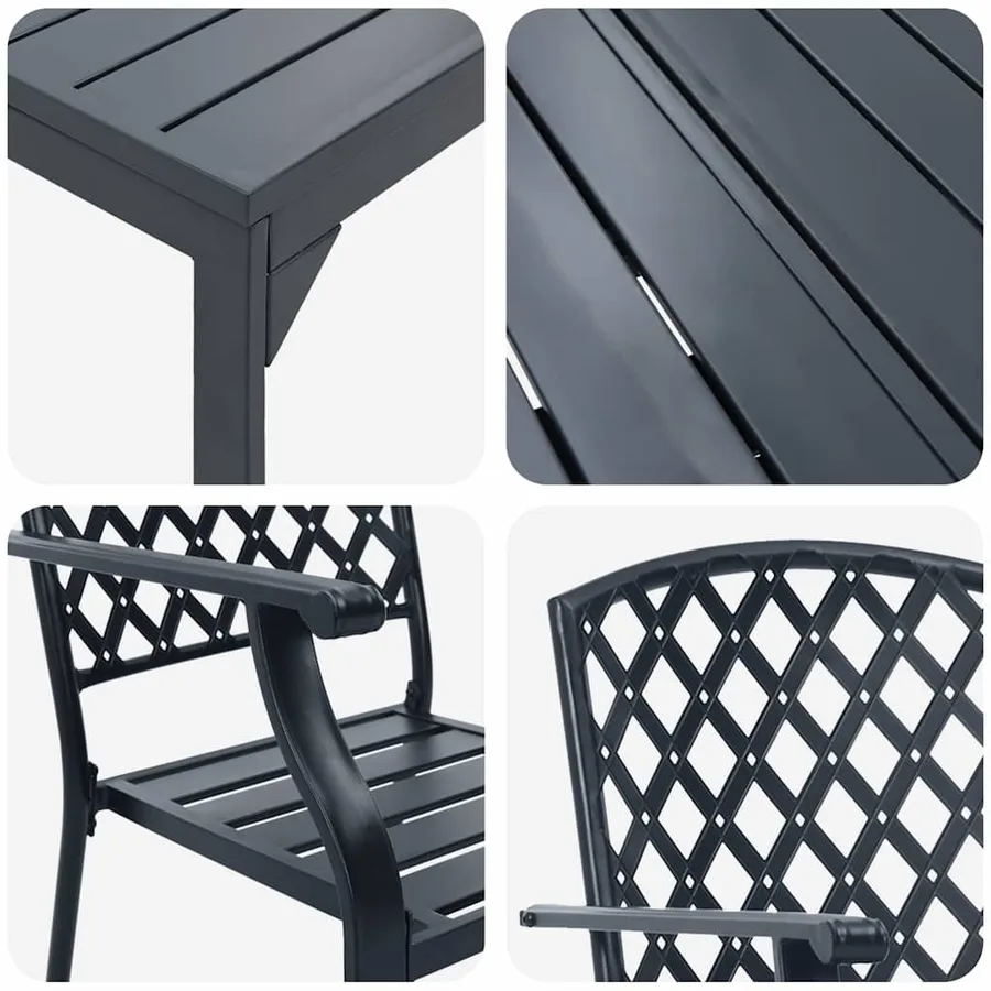 Ensemble de salle à manger pour jardin 7 pcs Anthracite - 9